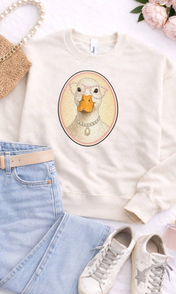 Glam Goose Rhinestone Graphic Sweatshirt