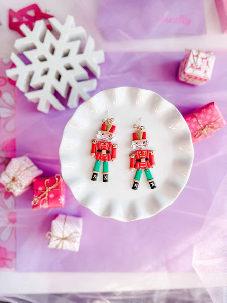 Whimsical Clay Nutcracker Earrings
