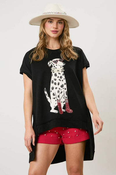 Fashionista Babe Oversized Dalmatian Top