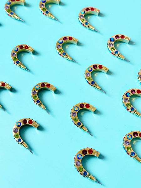 Rainbow Rhinestone Hoop