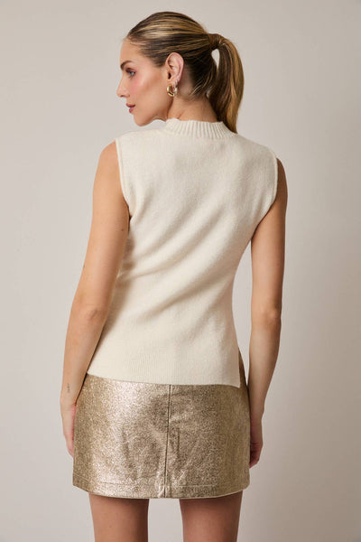 Fashionably Late Foil Faux Leather Mini Skirt