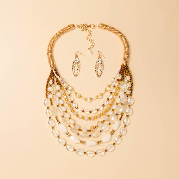 Viva La Glam Crystal Beaded Necklace Set