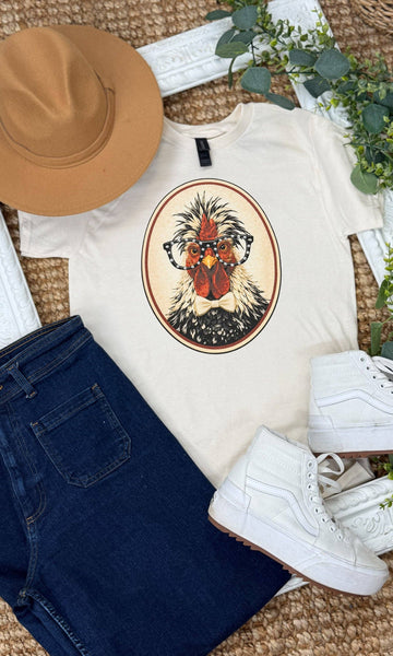 Glam Chicken Rhinestone Graphic T-Shirt