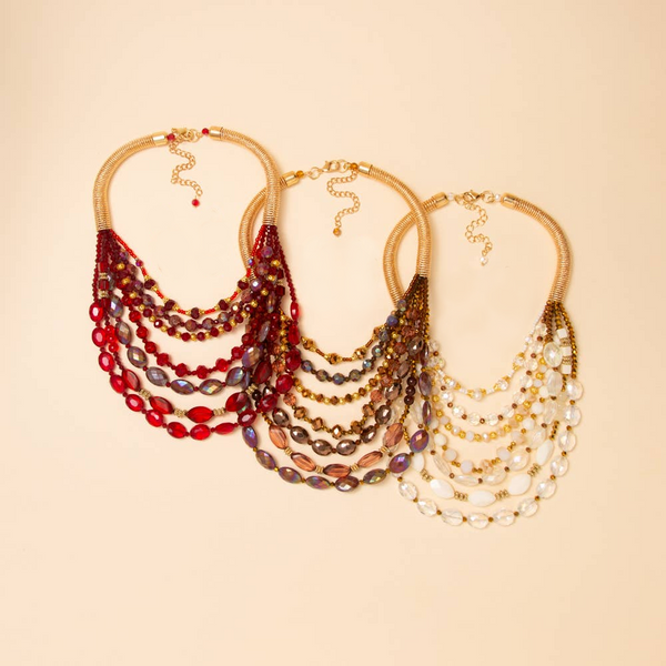 Viva La Glam Crystal Beaded Necklace