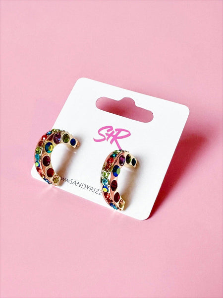 Rainbow Rhinestone Hoop