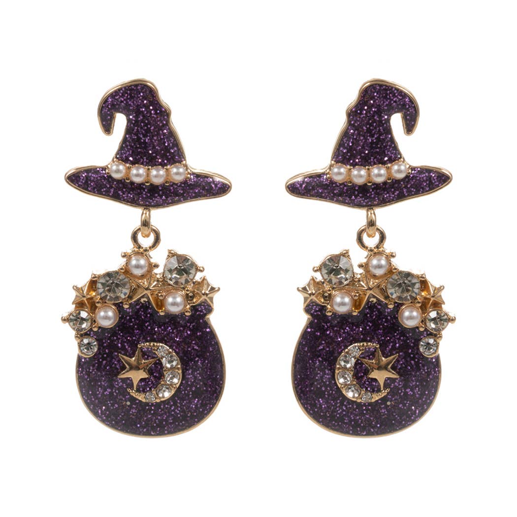 Halloween Witch's Hat Post Earring