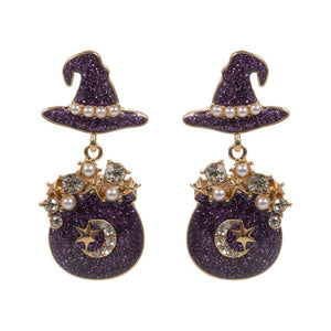 Halloween Witch's Hat Post Earring