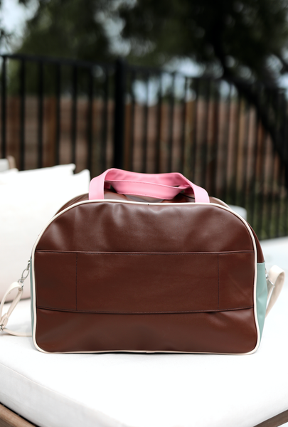 Duffle Bag- Adventure (Espresso/Cream/Sage/Pink)