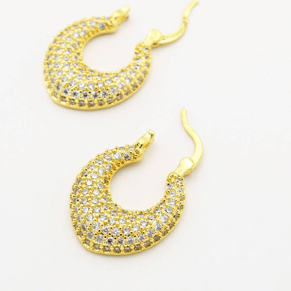 Pave Gold Loop Earrings