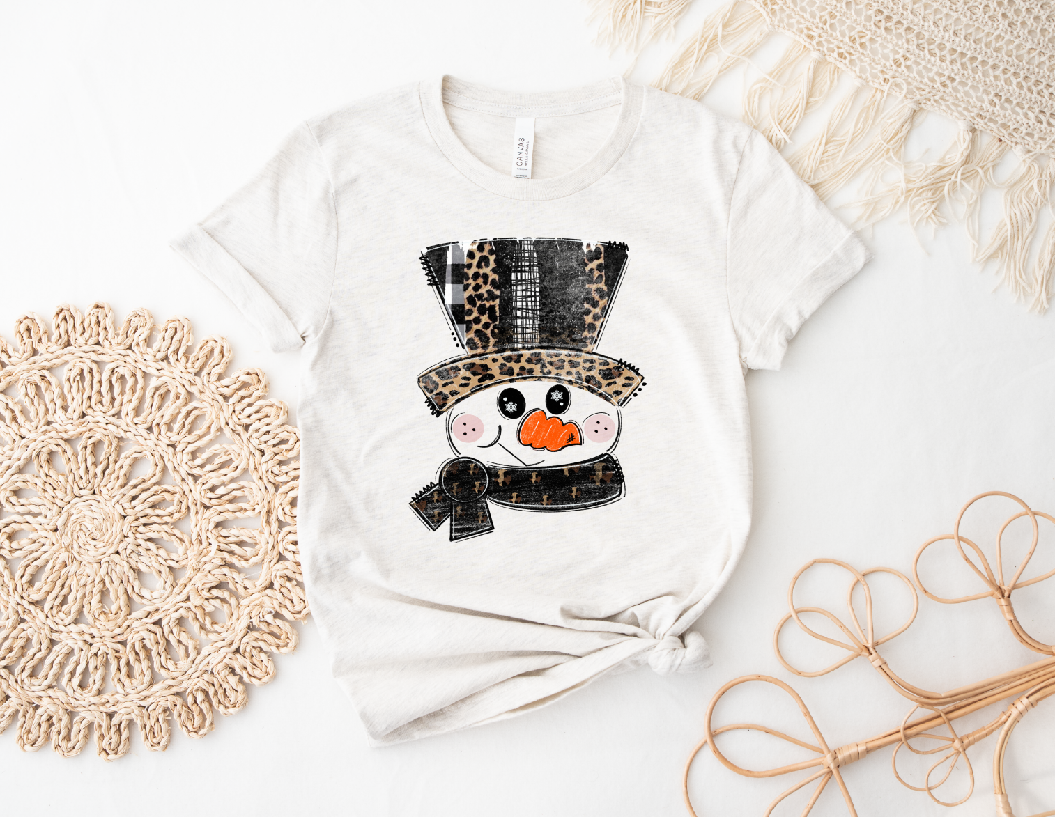 Leopard Snowman Tee