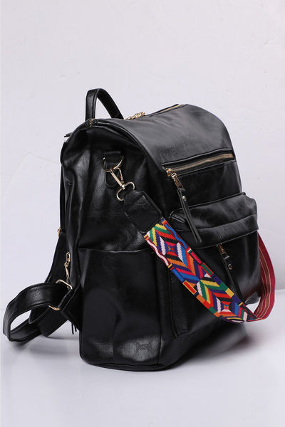 Vegan Leather Backpack- Onyx