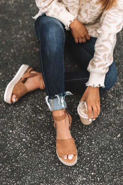 Key To Your Heart Tan Espadrille Sandals