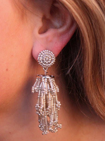 An Elegant Affair Beaded Drop Tassel Earrings