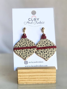 Cheetah Ornament Dangle Earrings