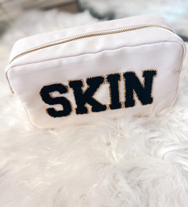 SKIN Cosmetic Bag- Black/Ivory Combo