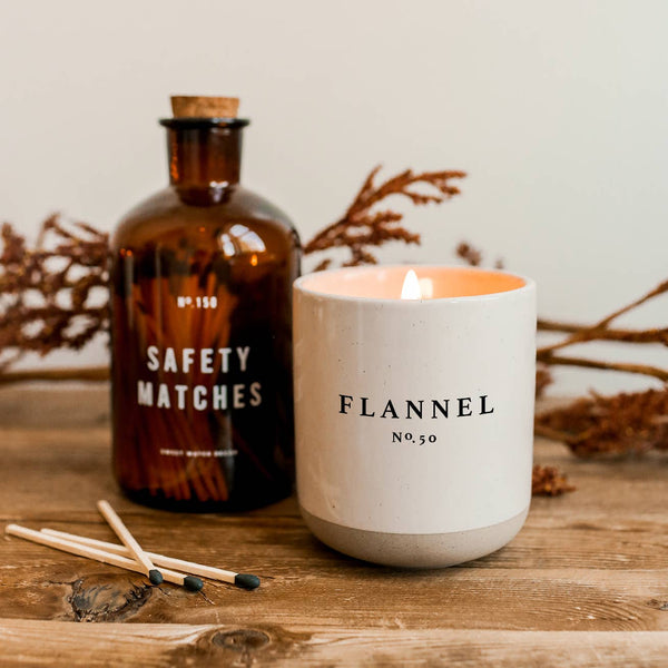 Flannel Soy Candle | Stoneware Candle Jar