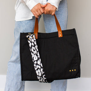 Carrie Crossbody Tote XL - Black Quilted