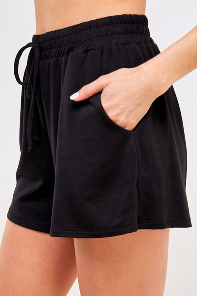 Let's Lounge French Modal Shorts-Black