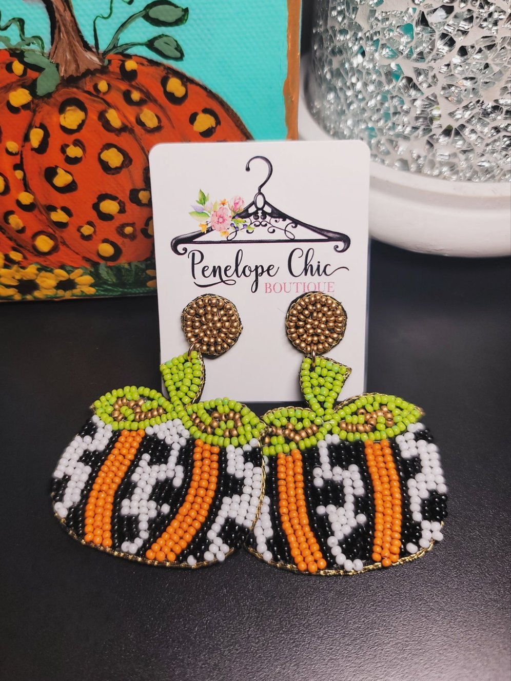 Leopard Pumpkin Earrings