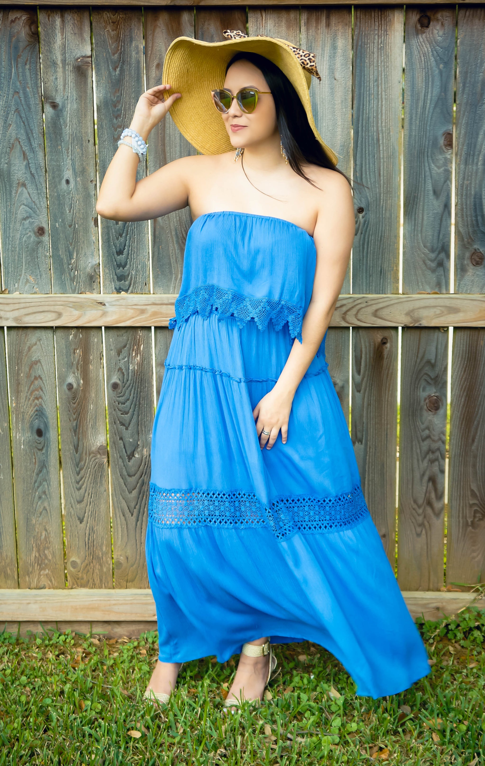 Caribbean Island Dreams Maxi Dress- Ocean Blue  Penelope Chic Boutique