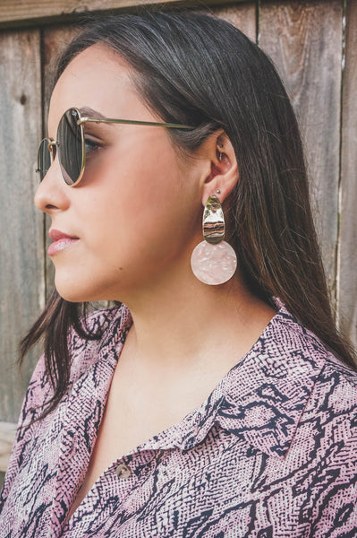 Simply Marvelous Blush Pink Acrylic Earrings