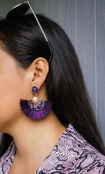 Purple Dream Showstopper Tassel Earrings