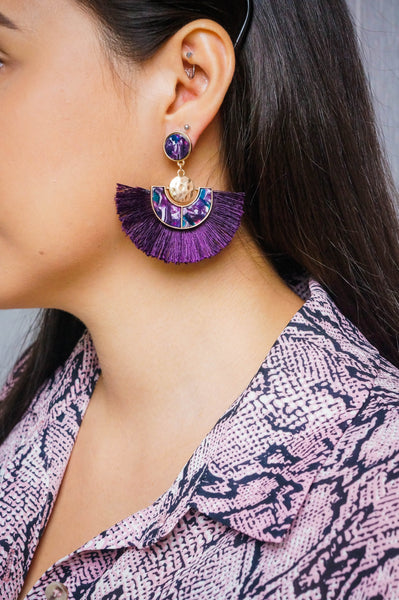 Purple Dream Showstopper Tassel Earrings