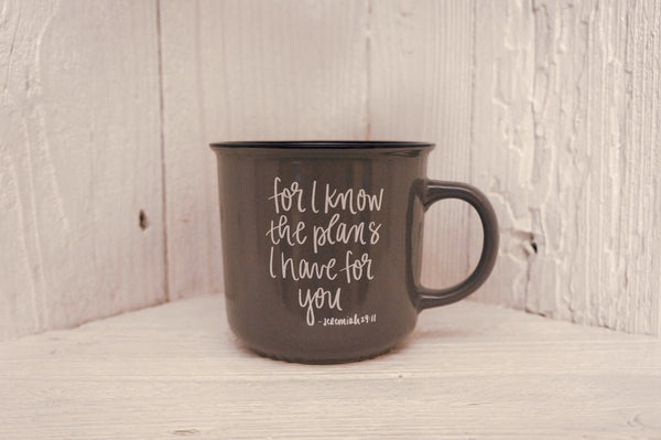 "For I Know The Plans" Jeremiah 29:11 Campfire Coffee Mug