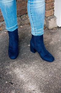 Must Be Famous Navy Blue Booties