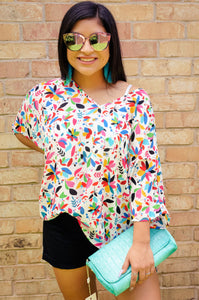 Catch Me in Cabo Tropical Print Tunic Top