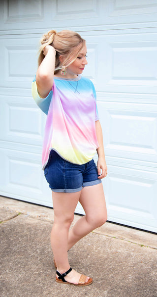You Spin Me Right Round Multi Tie Dye Top