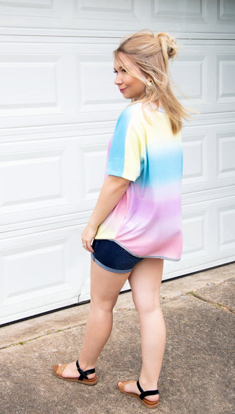 You Spin Me Right Round Multi Tie Dye Top