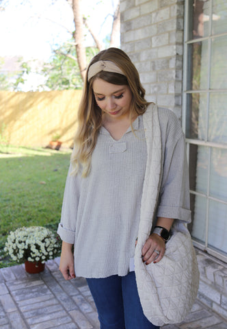 Chilly Mornings Ahead Gray Sweater