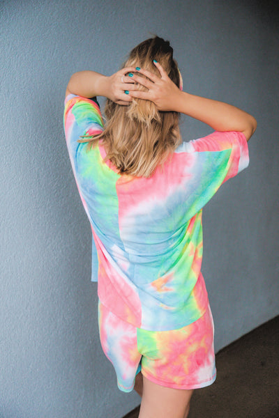 90s Baby Dreams Rainbow Tie Dye Lounge Set