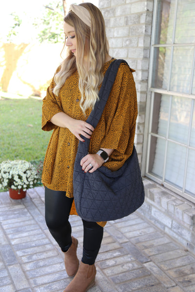 Lady Leopard Button Down Oversized Tunic
