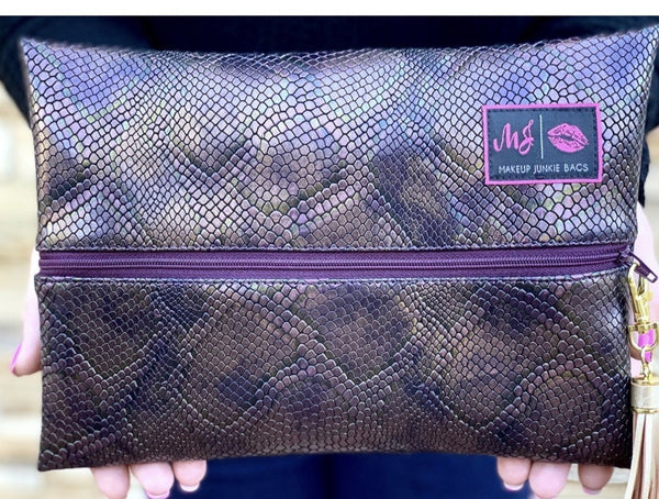 Aurora Snakeskin Make Up Junkie Bag