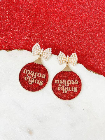 'Mama Claus' Dangle Earrings