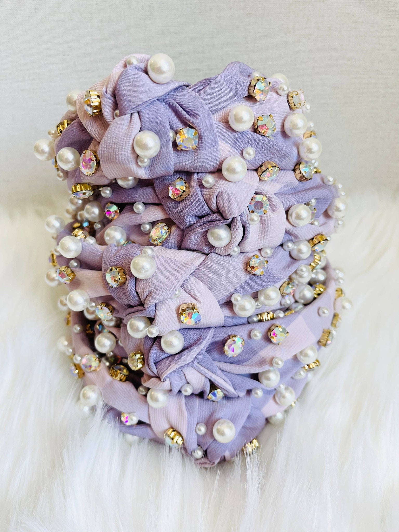 Pink and Purple Boujee Gingham Headband