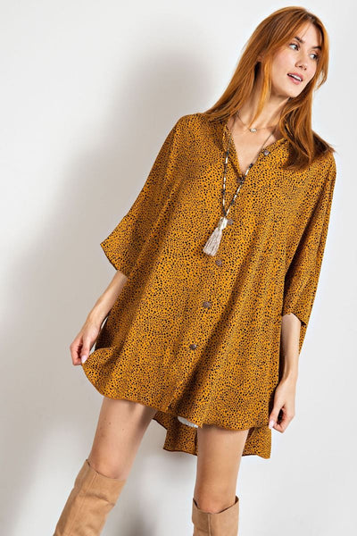 Lady Leopard Button Down Oversized Tunic