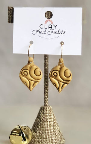 Ornament Hoop Dangles-Frankincense Gold