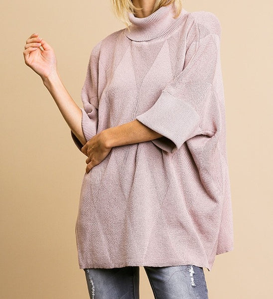Anywhere She Goes Pullover Sweater Top-Dusty Rose