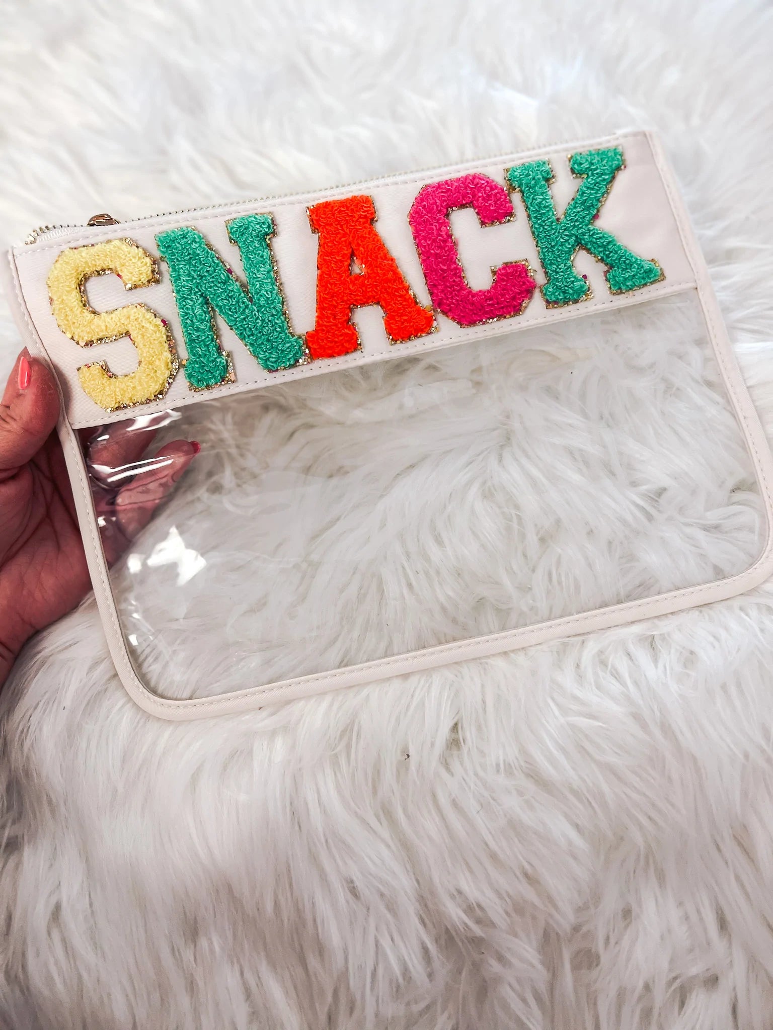 SNACK Clear Bag- Neon Letters