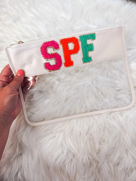 SPF Clear Bag- Neon Letters