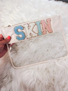 SKIN Clear Bag- Pastel Letters