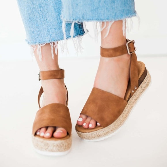 Key To Your Heart Tan Espadrille Sandals