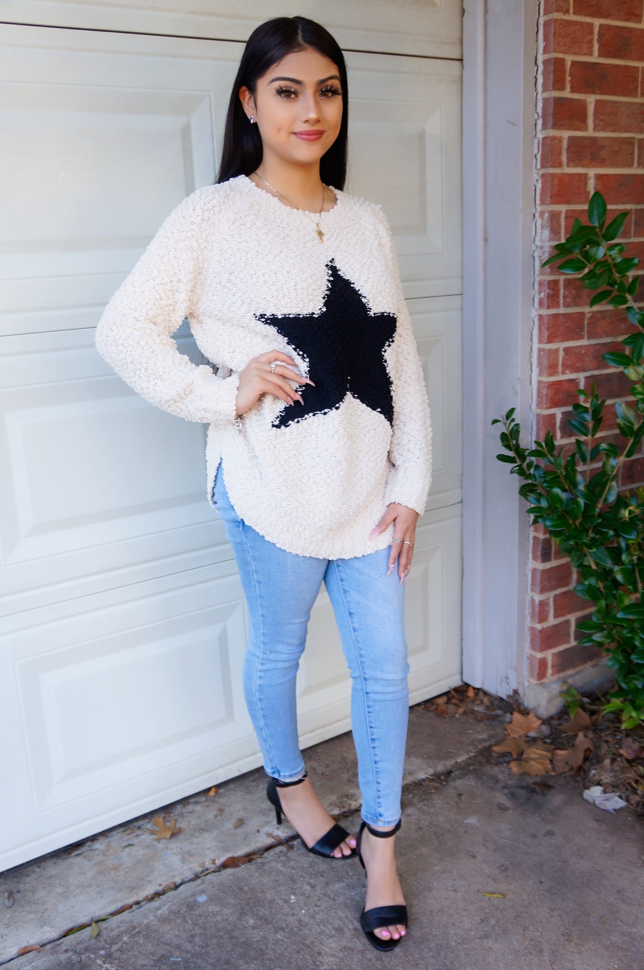 Baby You're A Star Popcorn Knit Sweater- Ivory